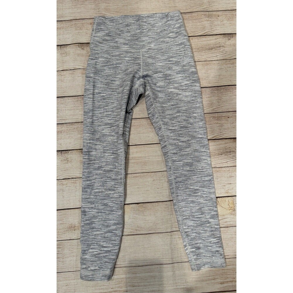 Lululemon Gray Stripe High Waist Yoga Workout Leggings Size 6
